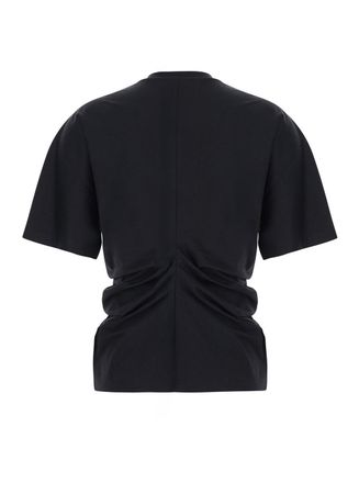 R&oacute;he Draped Cotton Blend T-Shirt - Black
