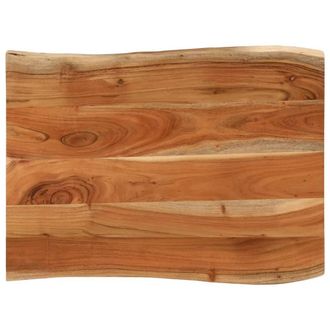 Berkfield Home Table Top 80x60x3.8 cm Rectangular&not;Solid Wood Acacia Live Edge in Brown