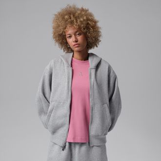 Nike Jordan Womens Jordan Brooklyn Full-Zip Hoodie in Grey | IM7282-063