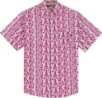 Iuter Iuter, Overhemden, Heren, Roze, S, Katoen, Palepink overhemd met digitale print