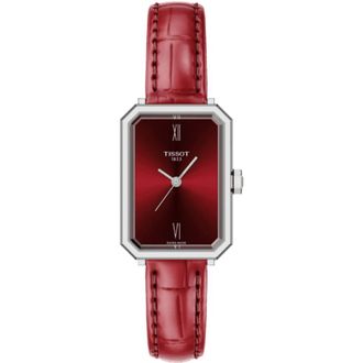 Tissot SRV Red Dial Leather Strap Womens Watch T160.110.16.423.00