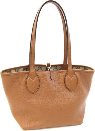 Gucci Brown Gg Canvas Leather Tote Bag (Pre-Owned)