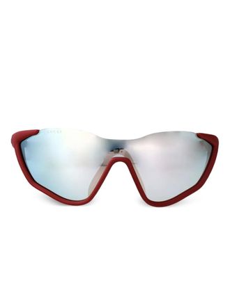 Gucci mask-shaped sunglasses - unisex - Acetate - 99 - Red