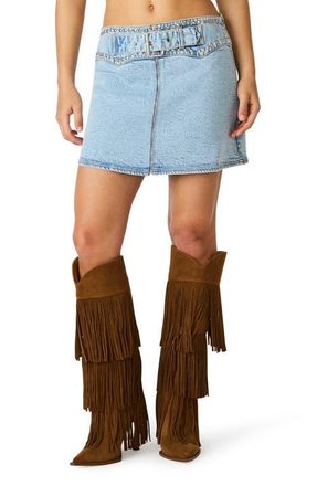 Steve Madden Alondra Denim Miniskirt in Hazey Blue at Nordstrom, Size X-Small