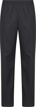 Burberry Pinstripe wollen track pants - Heren - Straight fit broeken - Grijs - M - Wol - Broeken