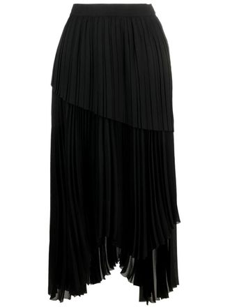 Fabiana Filippi pleated asymmetric skirt - Black
