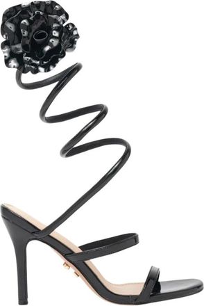Twentyfourhaitch Poniente Sandaal - Dames - Sandalen met hakken - Zwart - 40 EU - Leer - Schoenen