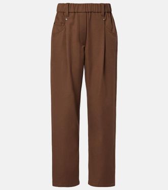 Brunello Cucinelli Monili cotton-blend straight pants