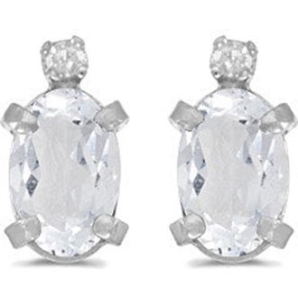 Allurez Oval Studs Earrings 14k in White Topaz at Nordstrom