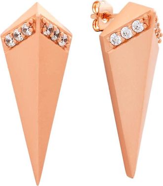 Sole du Soleil Lupine Collection Womens 18k RG Plated Satin Finish Prism Fashion Earring