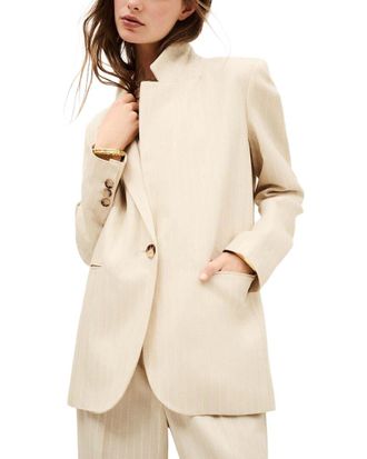 BA&SH Ba&Sh Poy Linen-Blend Blazer