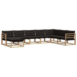 vidaXL Conjunto De Sof&aacute;s De Exterior Con Coj&iacute;n 8 Pcs Blanco Y Negro Vidaxl
