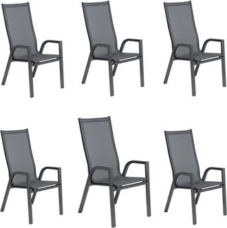 ED&Egrave;N JARD&Iacute; Pack 6 sillones de jardin apilable antracita