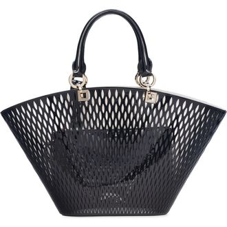 Tom Ford Medium Cutout Patent Leather Panier Tote in Black at Nordstrom
