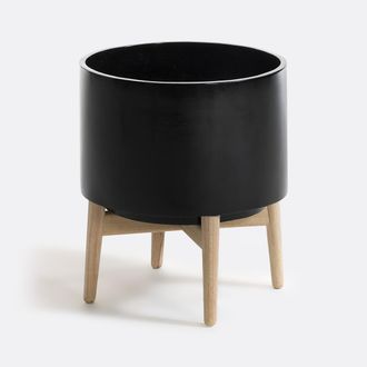 AM.PM Bloempot op poot in hevea, H42cm, Florian