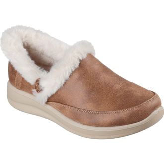 Skechers Cozy Escape Textile Womens Chestnut Slippers - Brown - Size UK 7