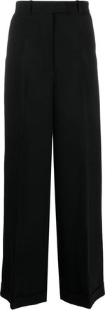 Viktor & Rolf pressed-crease concealed-fastening tailored trousers - women - Polyester - S - Black