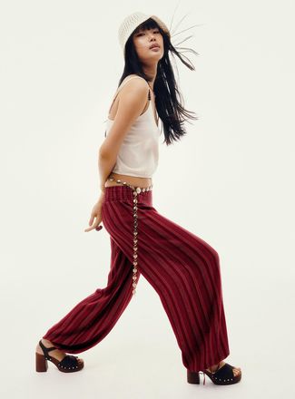 Twik Womens Smocked-waist crinkled-finish pant