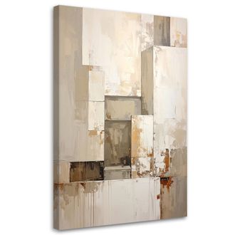 Feeby Impresi&oacute;n De Imagen, Abstracci&oacute;n Con Formas En Beige, 80x120