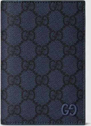 Gucci Green Interior GG Passport Case, Blue, GG Canvas