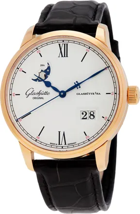 Glash&uuml;tte Original Senator Excellence Panorama Date Moonphase Automatic Watch 1-36-04-02-05-50
