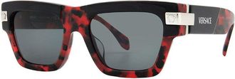 Versace VE4464F Rectangle Havana Tortoiseshell Sunglasses - Red