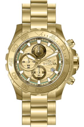 Invicta Pro Diver 50248 Heren Horloge - Quartz Uurwerk - Roestvrij Staal met gouden Wijzerplaat - 54mm