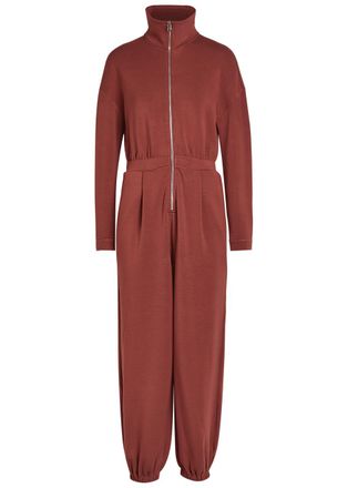 Varley Jessie Stretch-jersey Jumpsuit - Maroon - M (UK12 / M)