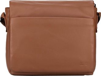 Jost Tromsoe Leather Shoulder Bag with Laptop Compartment Cognac Light Brown