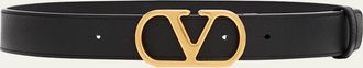 Valentino Garavani VLogo Signature Leather Belt, 30mm