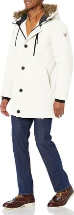 Guess Mens Outerwear hooded,Winter White,Xlarge