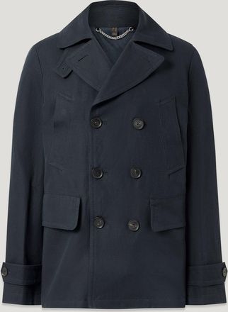 Belstaff Caban Milford Uomo Tailored Linen Cotton Twill Inchiostro Scuro Eu 46