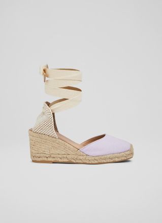 L.k. Bennett Womens Maureen Casual Sandals, Lilac - Purple Canvas - Size UK 3