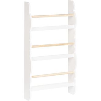 Beliani Estanter&iacute;a De Pared Colgante De Madera De Pino Mdf De 3 Baldas Para Habitaci&oacute;n Infantil Blanco Rigolet