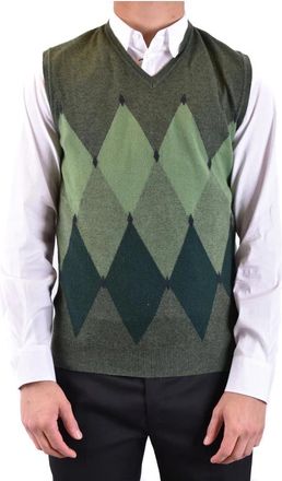 KANGRA Mouwloos gebreide kleding - Heren - Spencers - Groen - M - Kasjmier - Truien & Vesten