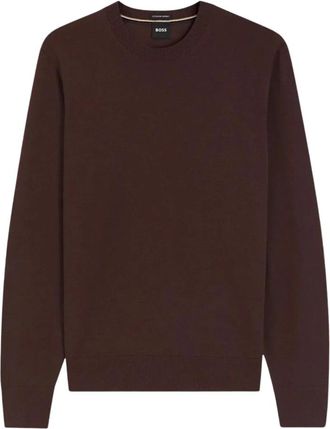 HUGO BOSS Maglione Girocollo H-Bjarno - - Knitwear - Uomo - Marrone - S