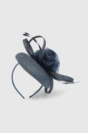 Karen Millen Womens Flower Trim Pillbox Fascinator - Navy - One Size