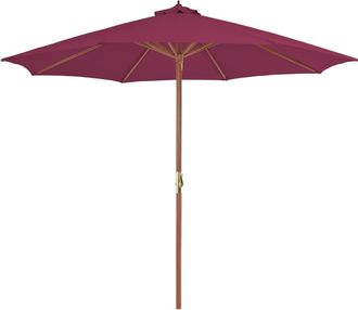 vidaXL Vidaxl - Sombrilla De Jard&iacute;n Con Palo De Madera Rojo Burdeos 300 Cm