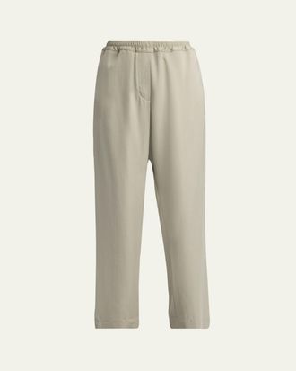 The Row Duvain Silk Straight-Leg Pull-On Pants