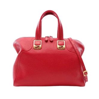Fendi Pre-owned Handbags, female, Red, Size: ONE SIZE Pre-owned Vintage Leather Handbag