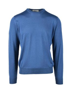 FILIPPO DE LAURENTIIS Blue Merino Wool Pullover