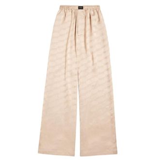 Balenciaga Dames, Broeken, Beige, Maat: XS Satijn