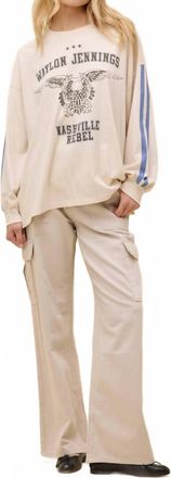 Daydreamer Waylon Jennings Nashville Rebel Long Sleeve In Dirty White