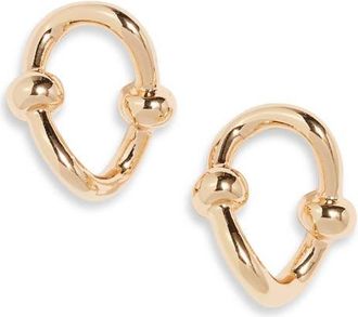 Open Edit Bead Accent Open Earrings in Gold at Nordstrom