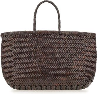 Dragon Diffusion Triple Jump Big Woven Leather Tote Bag