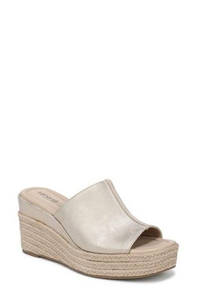 Life Stride Haute Espadrille Platform Wedge Slide Sandal in Platino Gold at Nordstrom, Size 9.5