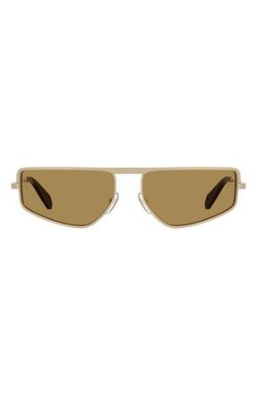 Moschino 59m Square Flat Top Sunglasses in Matte Gold/Brown at Nordstrom