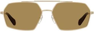 Moschino 60mm Square Sunglasses in Matte Gold/Brown at Nordstrom