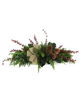 Creative Displays Inc. Evergreen Holiday Centerpiece With Berries & Pinecones