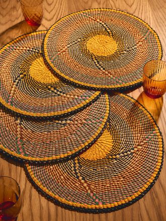 Baba Tree Handwoven Elephant Grass Placemats (Set of 4)